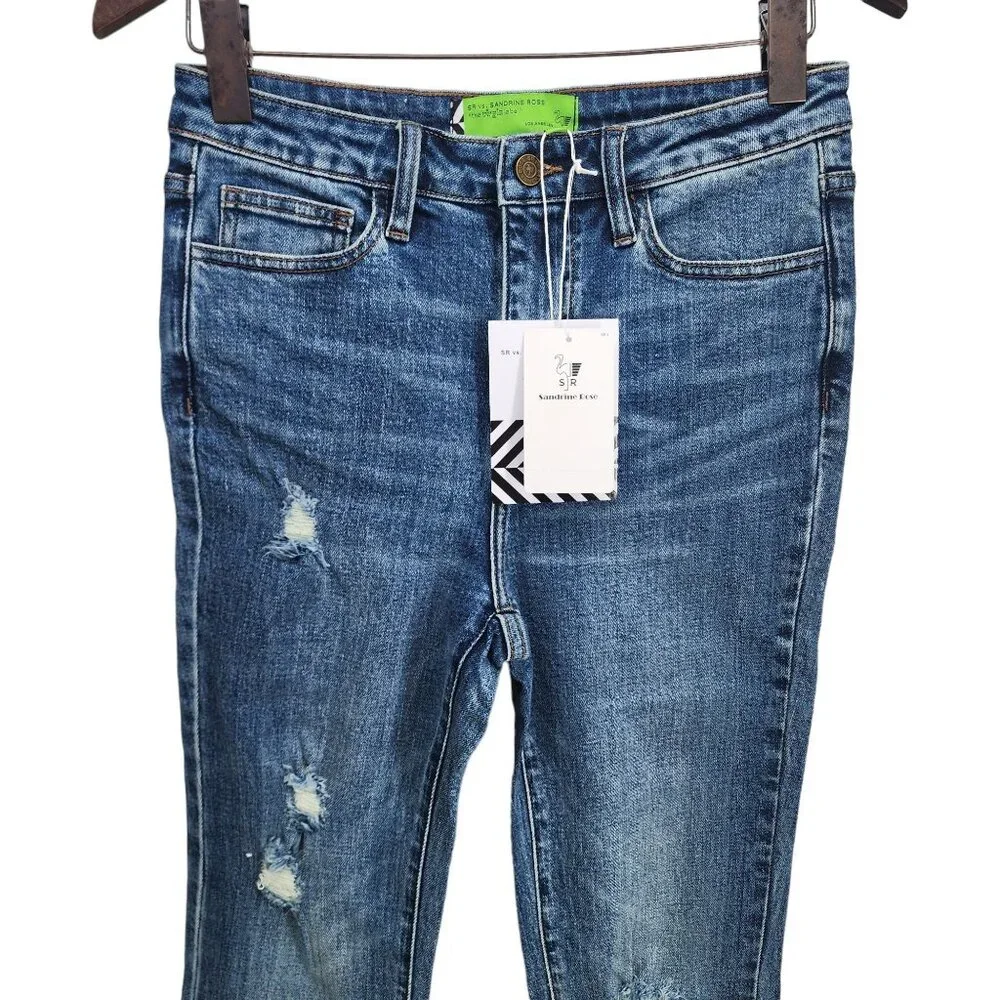 NWT Sandrine Rose by Free People Super‎ Flare Jeans Women's Size 27 Blue Denim